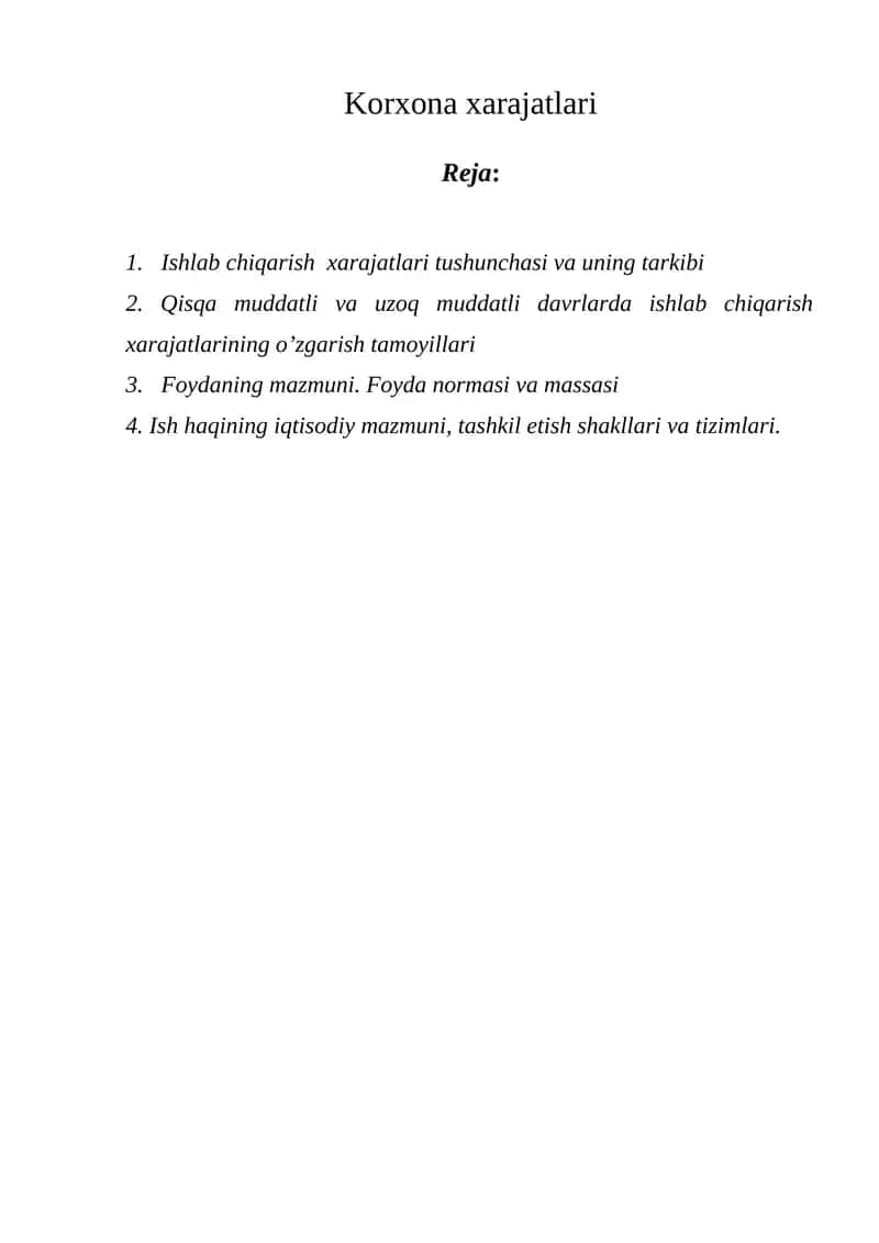Ishlab chiqarish xarajatlari 1