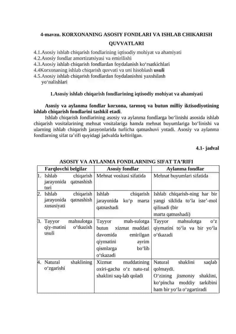 Asosiy ishlab chiqarish fondlari