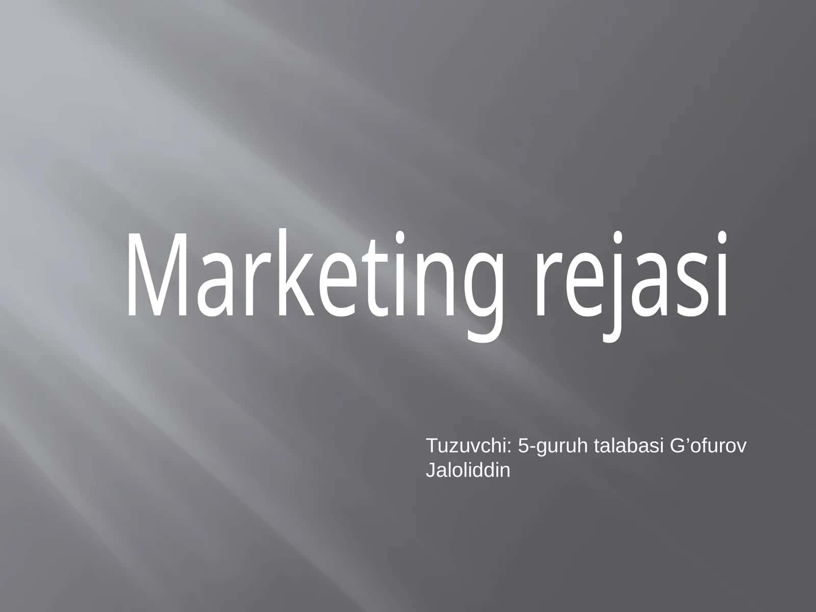Marketing rejasi 1