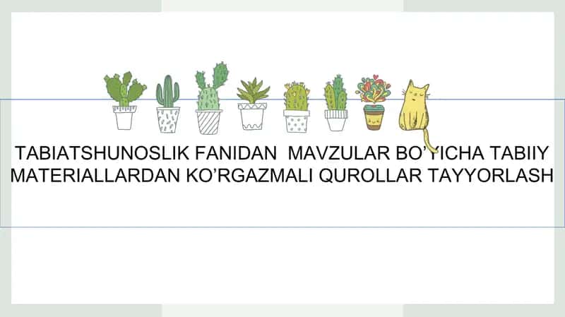 Tabiatshunoslik FANIDAN MAVZULAR BO’YICHA TABIIY MATERIALLARDAN KO’RGAZMALI QUROLLAR TAYYORLASH 1