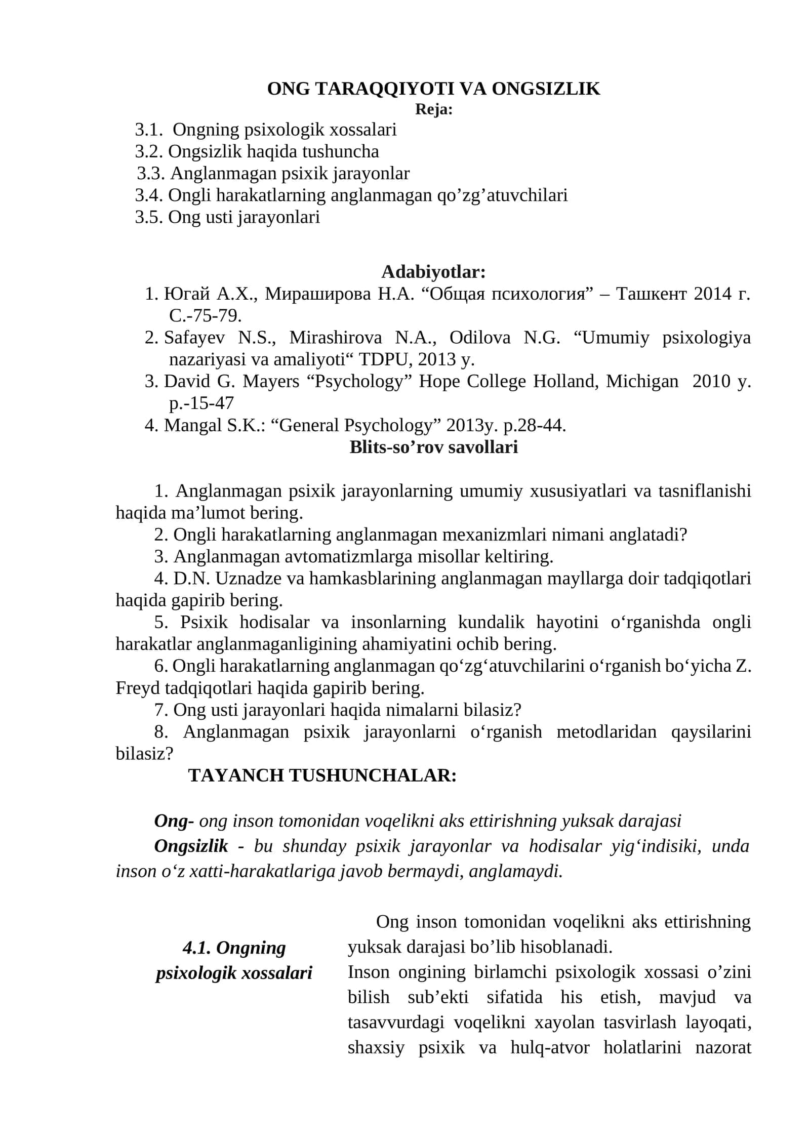 ONG TARAQQIYOTI VA ONGSIZLIK 1