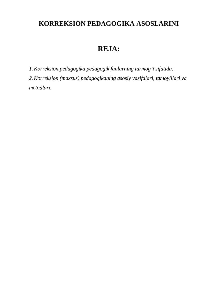 KORREKSION PEDAGOGIKA ASOSLARINI 1