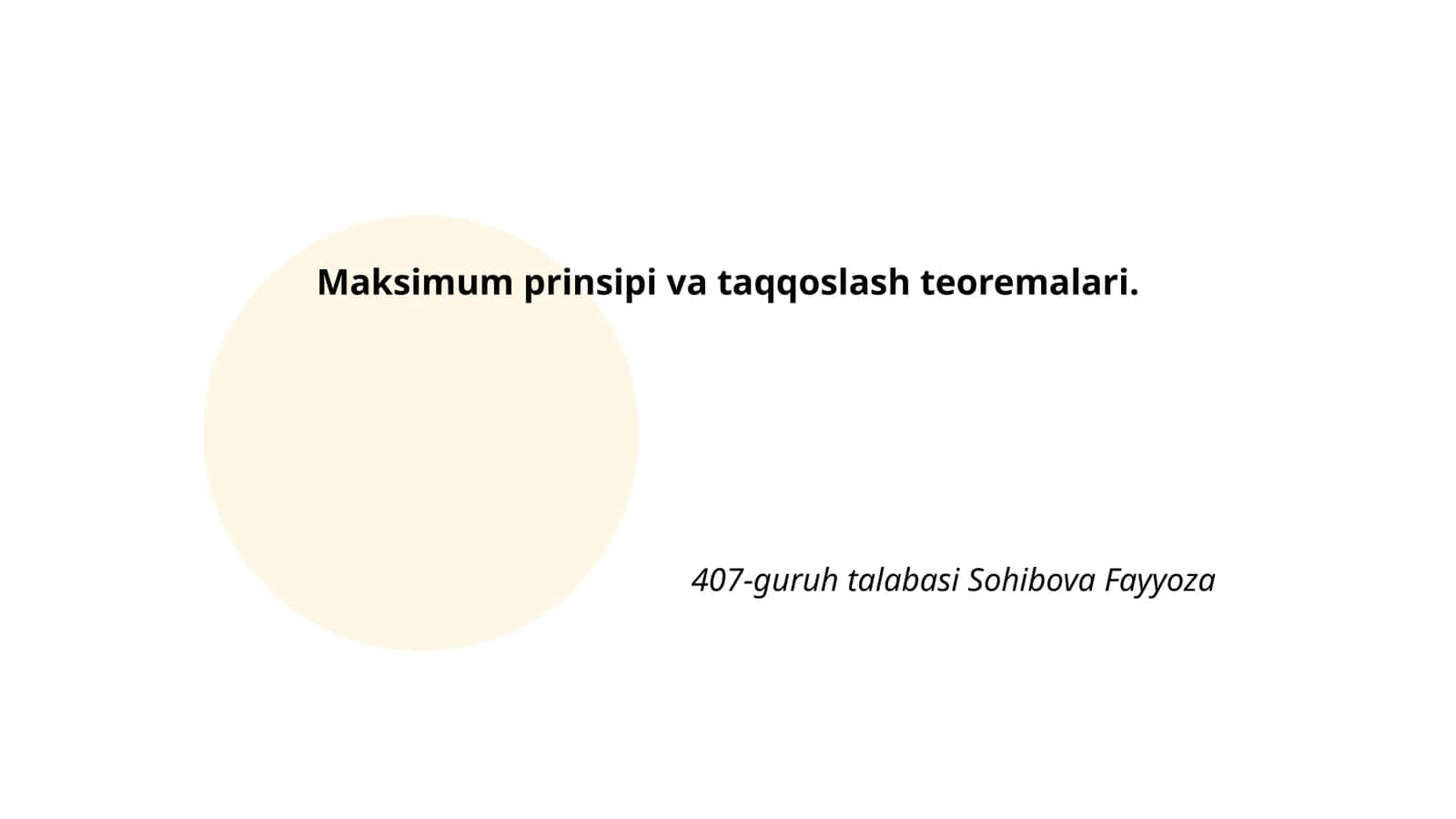 Maksimum prinsipi va taqqoslash teoremalari 1