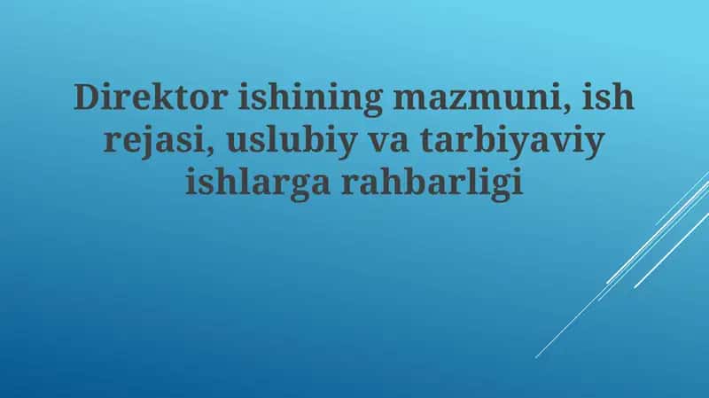 Direktorishining mazmuni 1