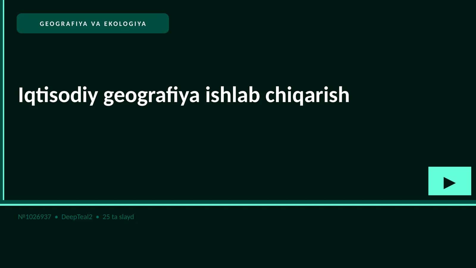GEOGRAFIYA VA EKOLOGIYA 1