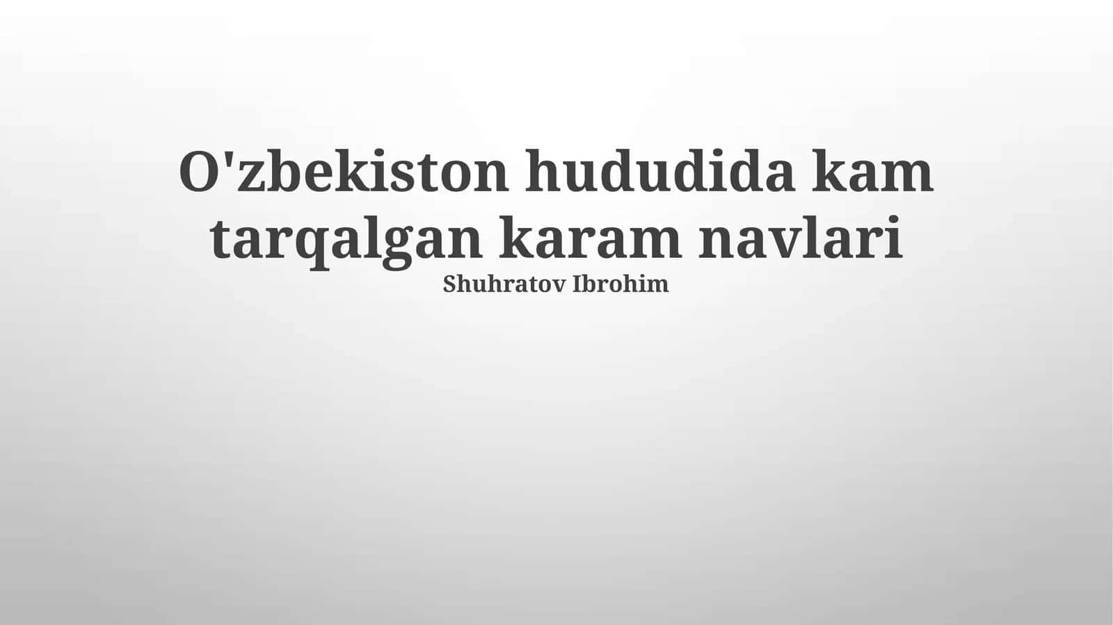 Noyob karam navlari 1