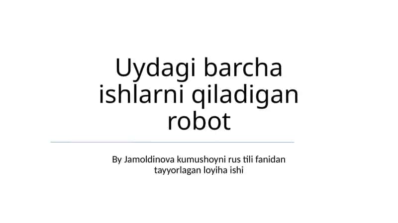 Uydagi barcha ishlarni qiladigan robot 1