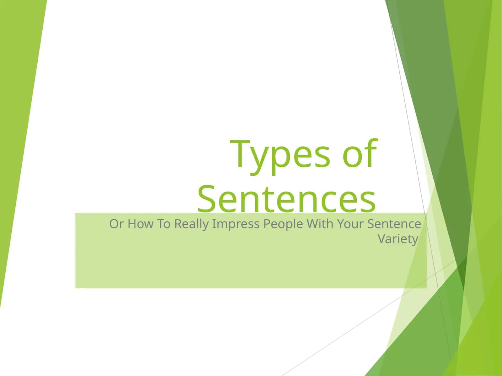 Types of Sentences 1