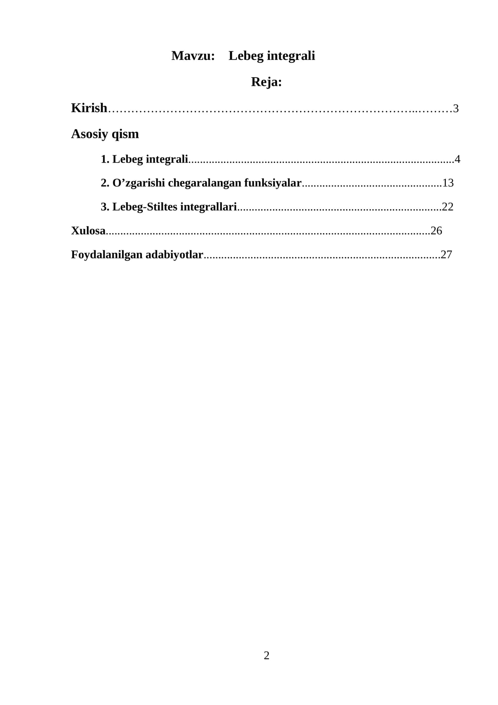 Lebeg integrali 1