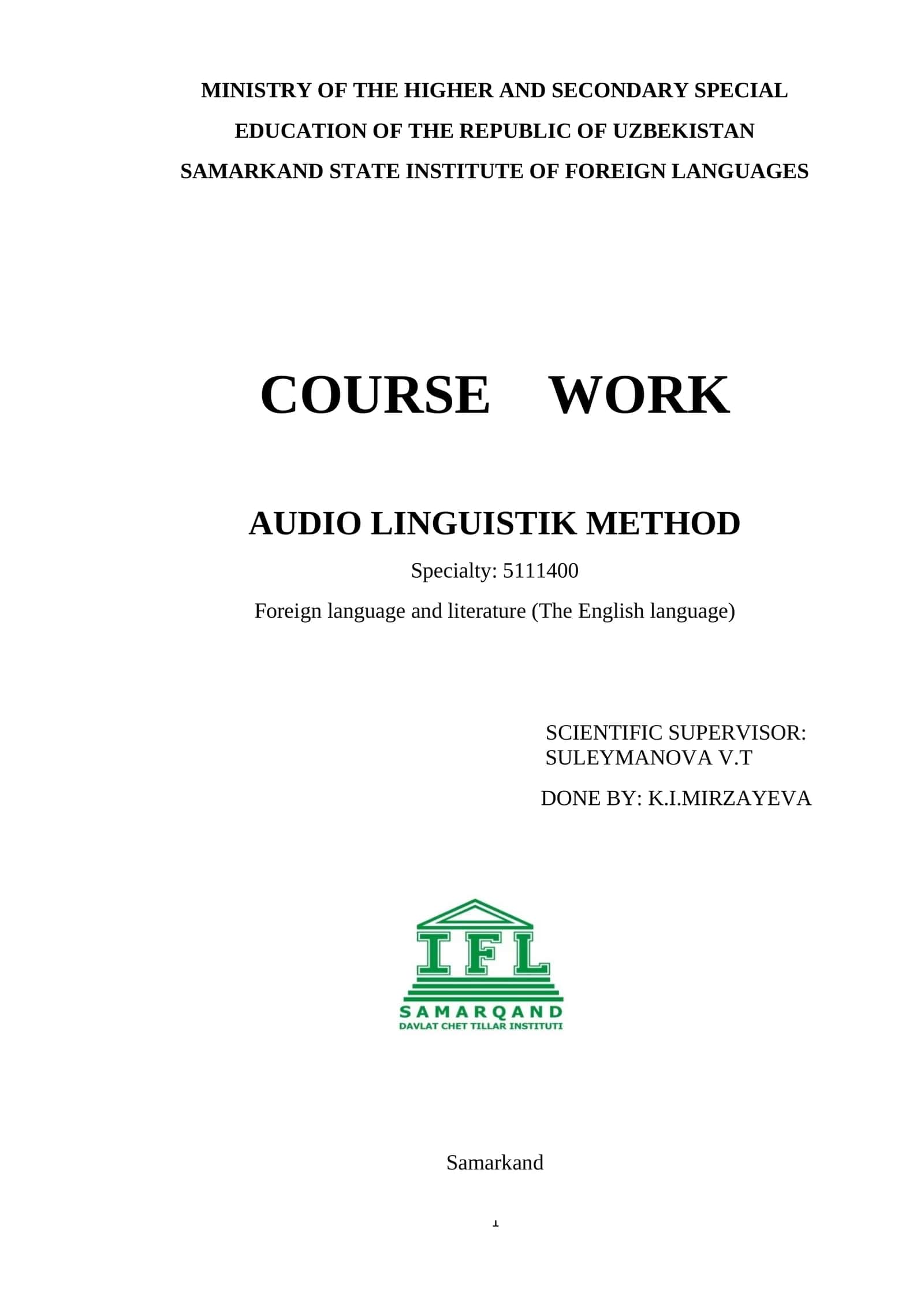 AUDIO LINGUISTIK METHOD 1