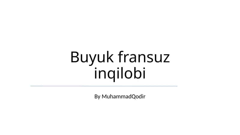 Buyuk fransuz inqilobi 1