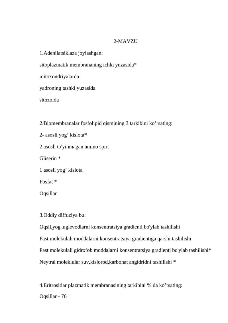 Biomembranalar fosfolipid qismini tarkibini ko'rsating 1