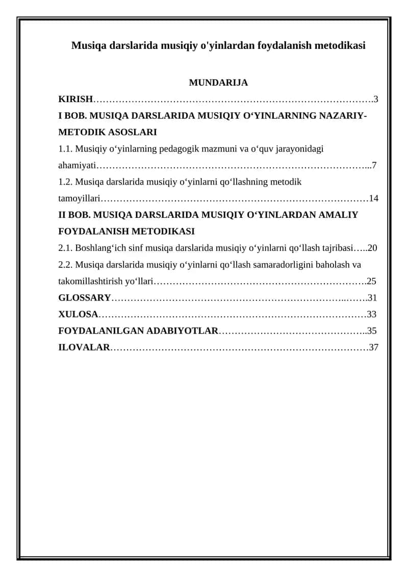 Musiqa darslarida musiqiy o'yinlardan foydalanish metodikasi 1