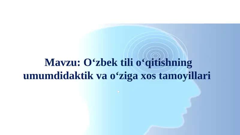 O‘zbek tili o‘qitishning umumdidaktik va o‘ziga xos tamoyillari 1