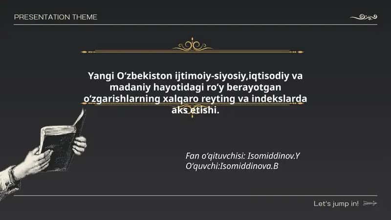 Yangi Oʻzbekiston ijtimoiy-siyosiy,iqtisodiy va madaniy hayotidagi oʻzgarishlar 1