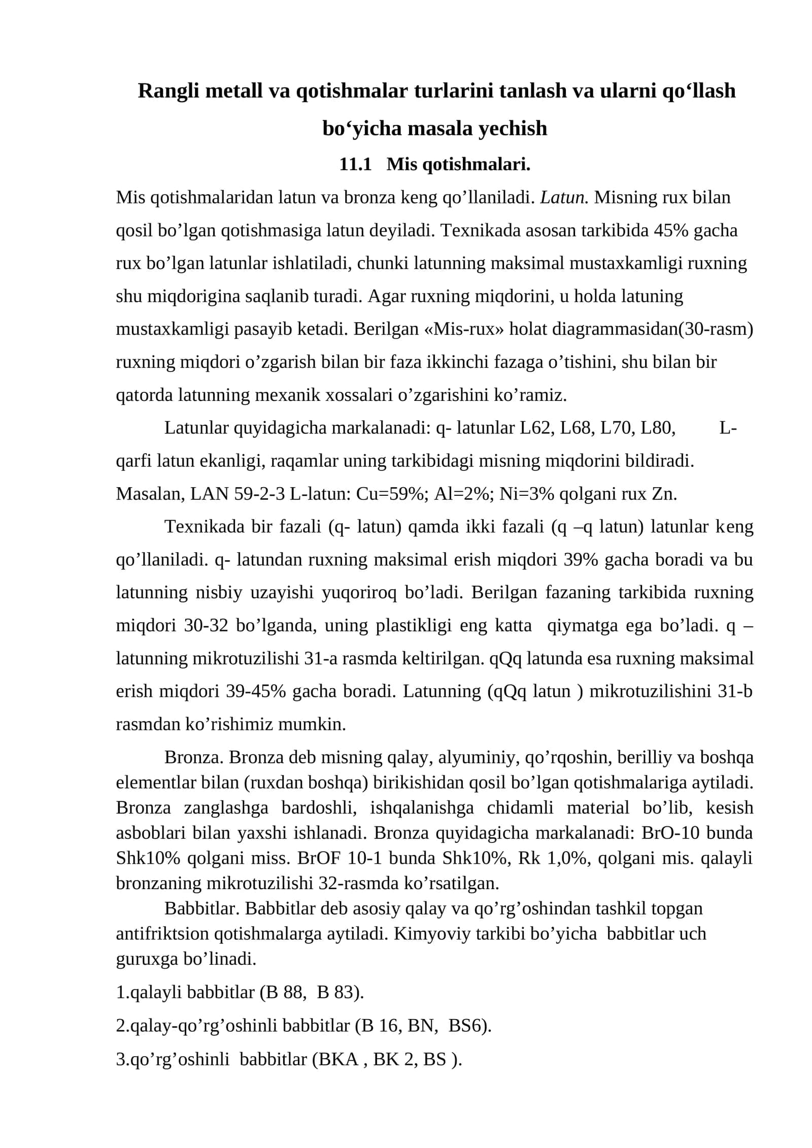 11.1 Mis qotishmalari 1