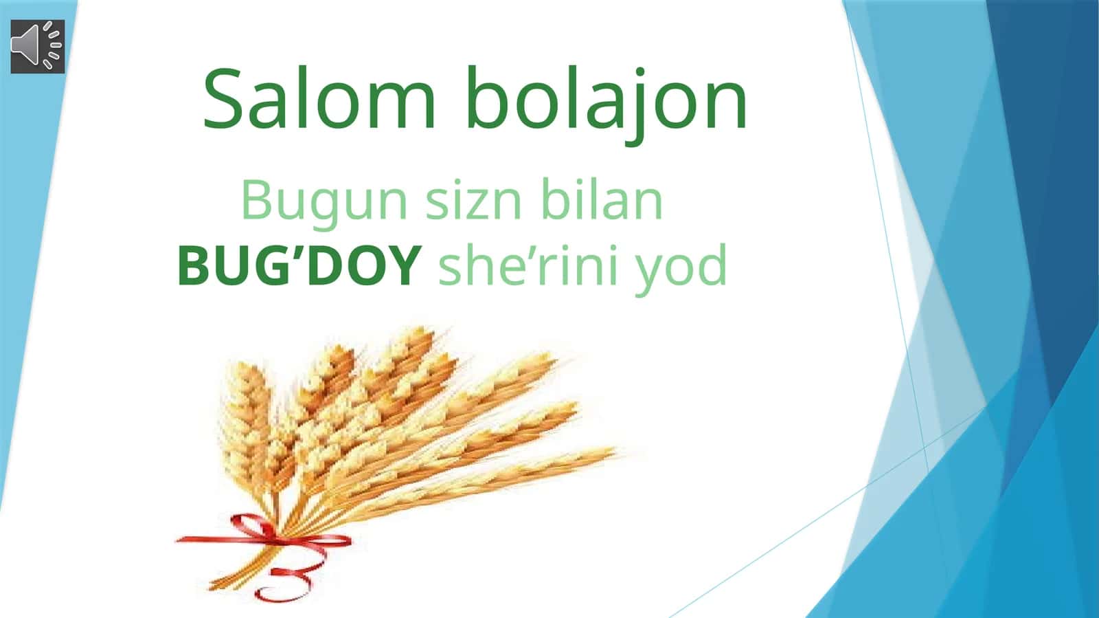 BUG’DOY she’ri Bolajonlar uchun taqdimot 1