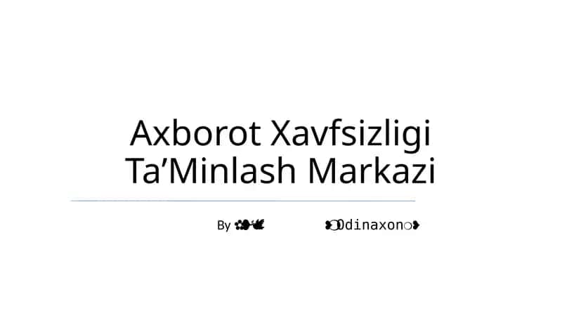 Axborot Xavfsizligi Ta'minlash Markazi 1