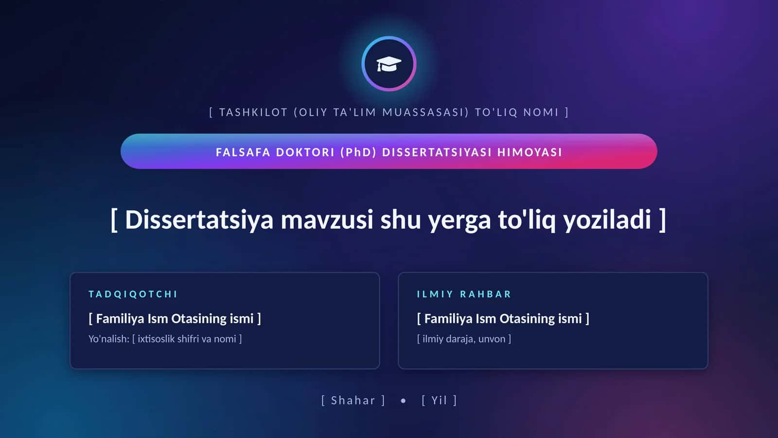 Phd taqdimot shabloni premium zamonaviy 1