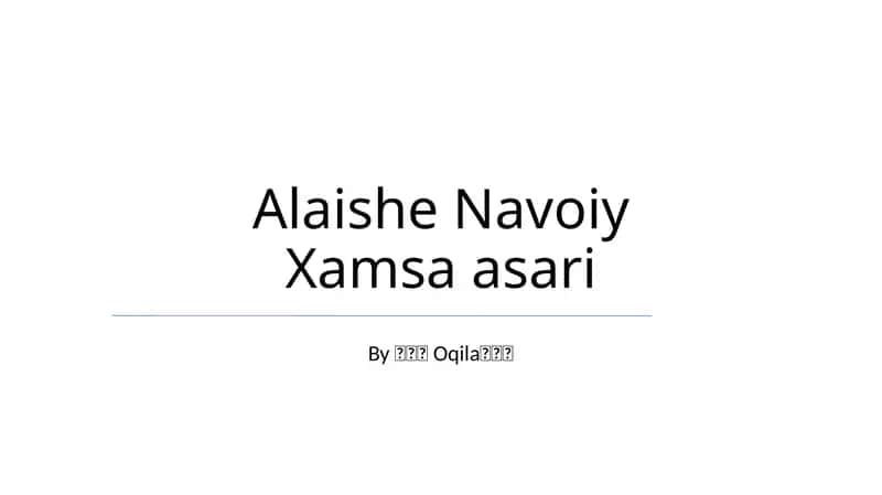 Alaishe Navoiy Xamsa asari 1