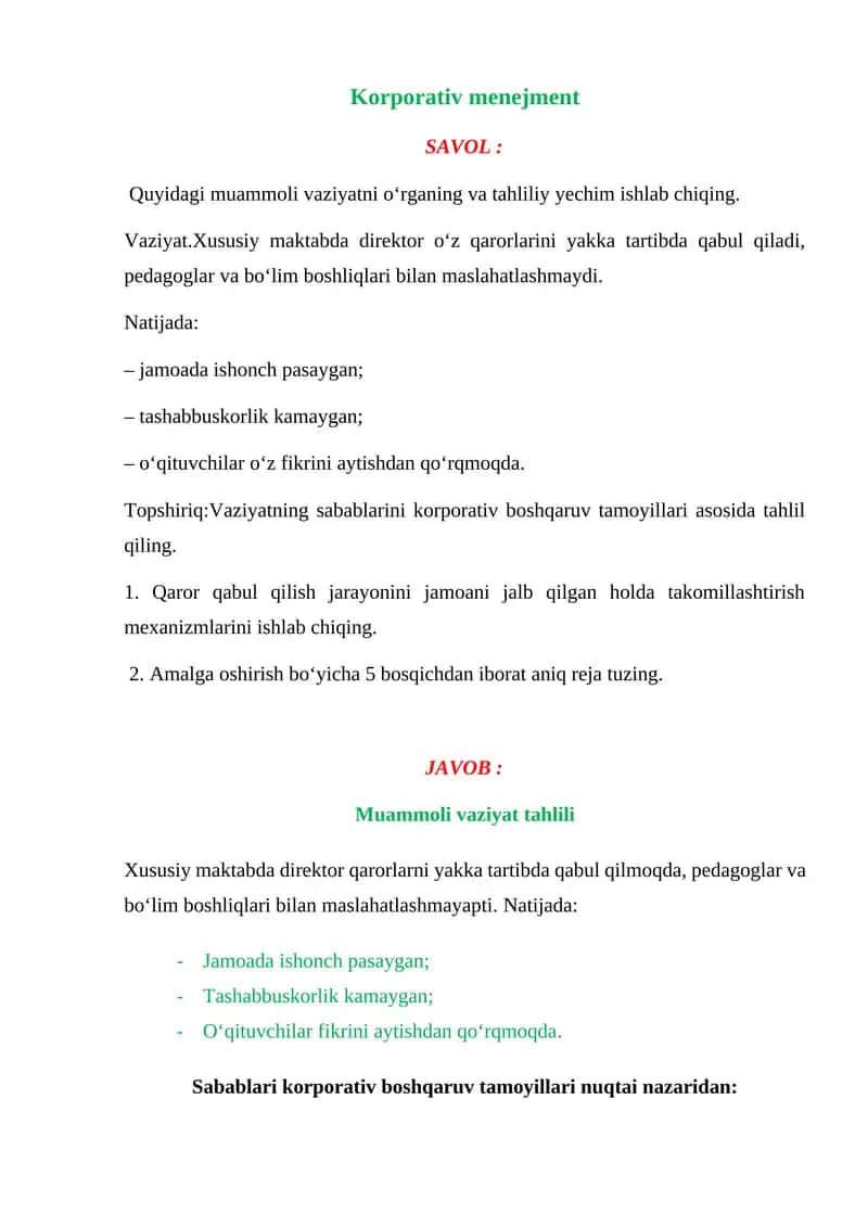 Korporativ menejment 1