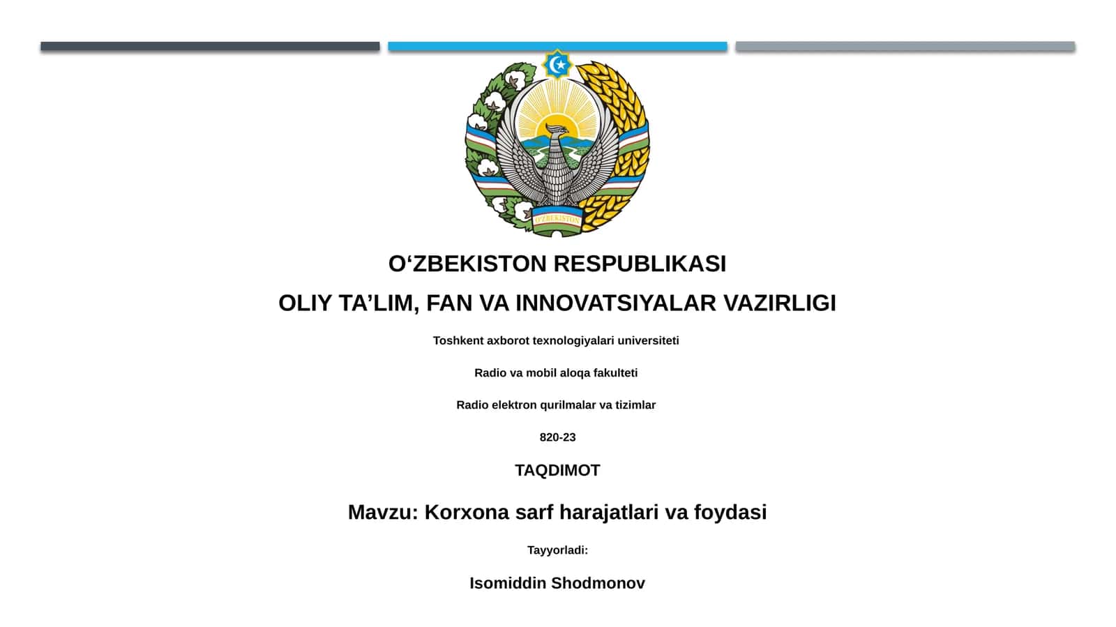 Korxona sarf harajatlari va foydasi 1