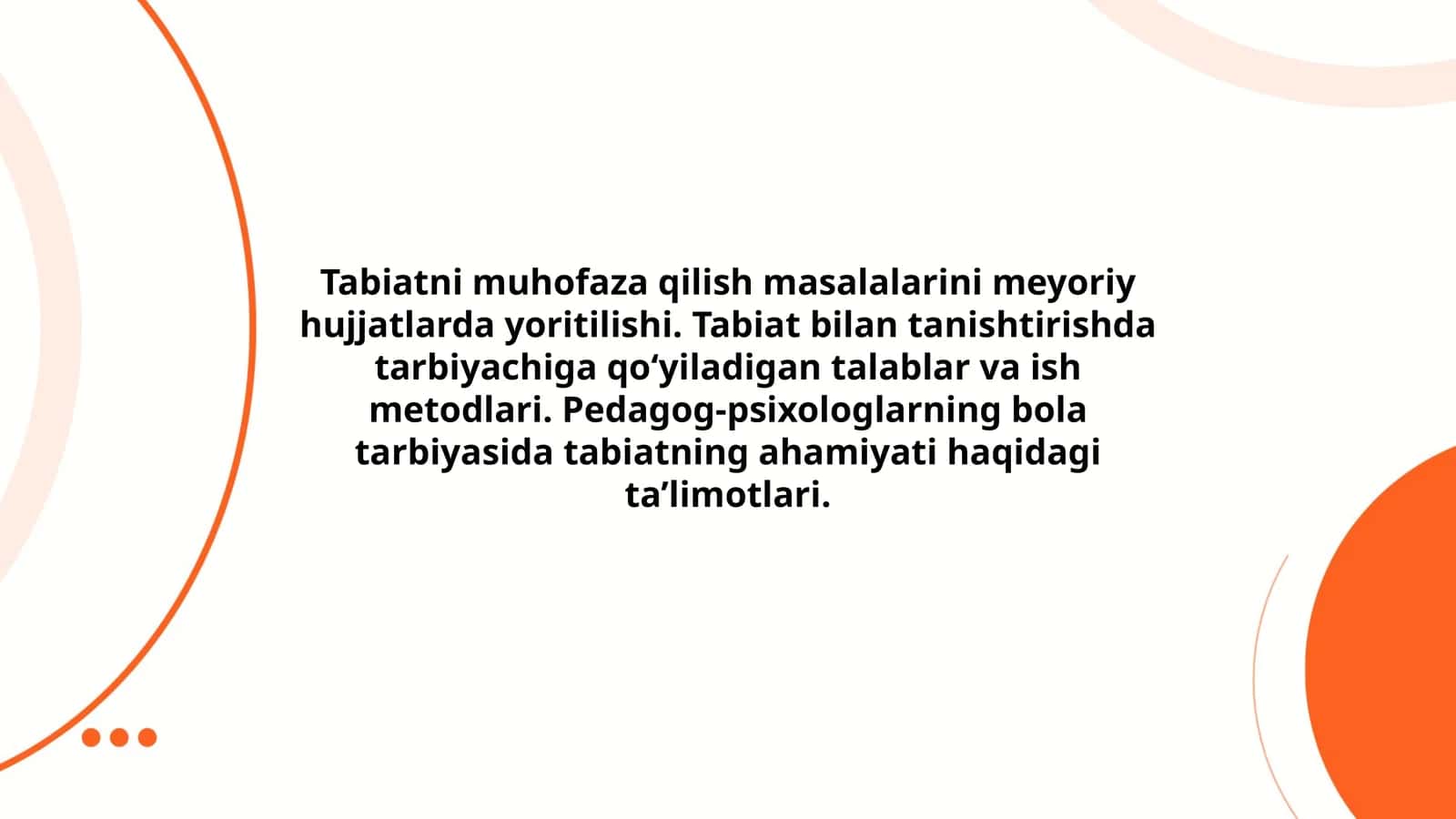 Tabiatni muhofaza qilish masalalarini meyoriy hujjatlarda yoritilishi 1
