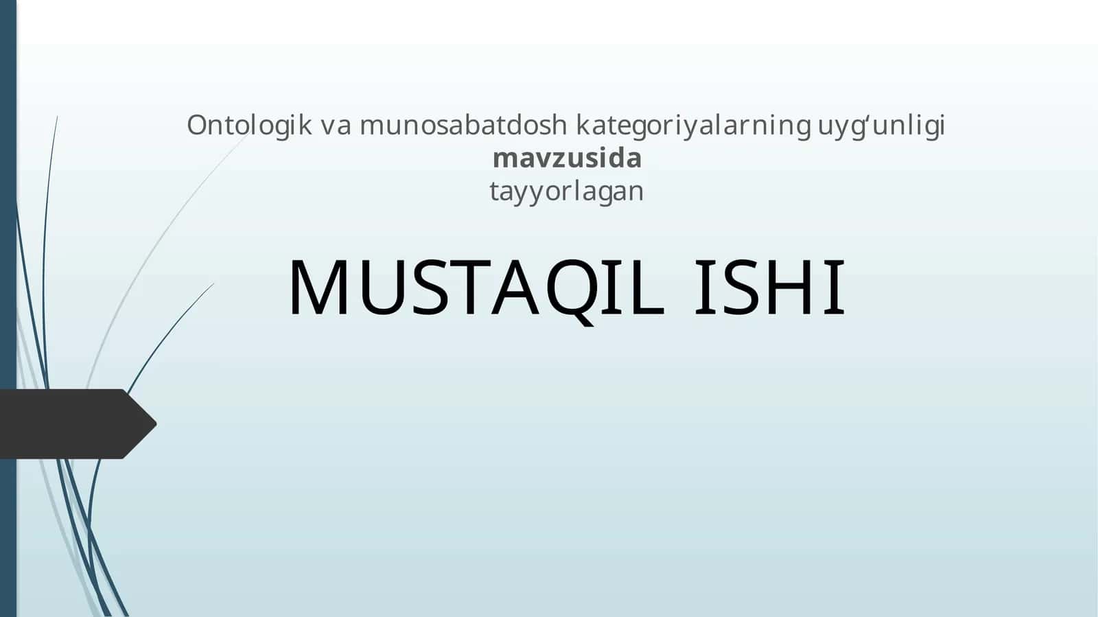 Ontologik va munosabatdosh kategoriyalarning uyg‘unligi 1