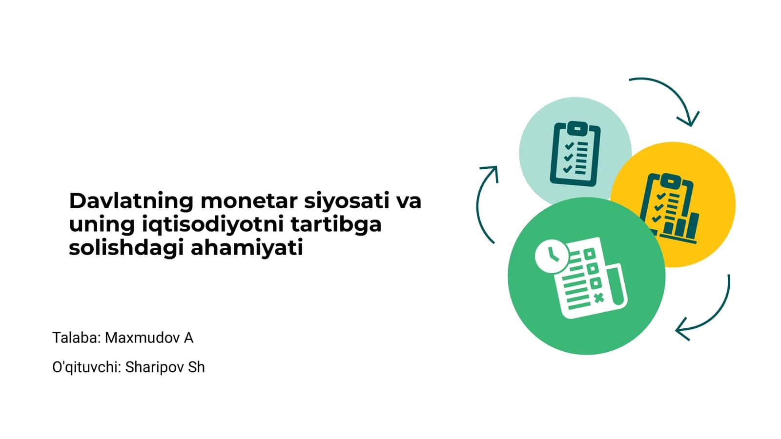 Davlatning monetar siyosati va uning iqtisodiyotni tartibga solishdagi ahamiyati 1