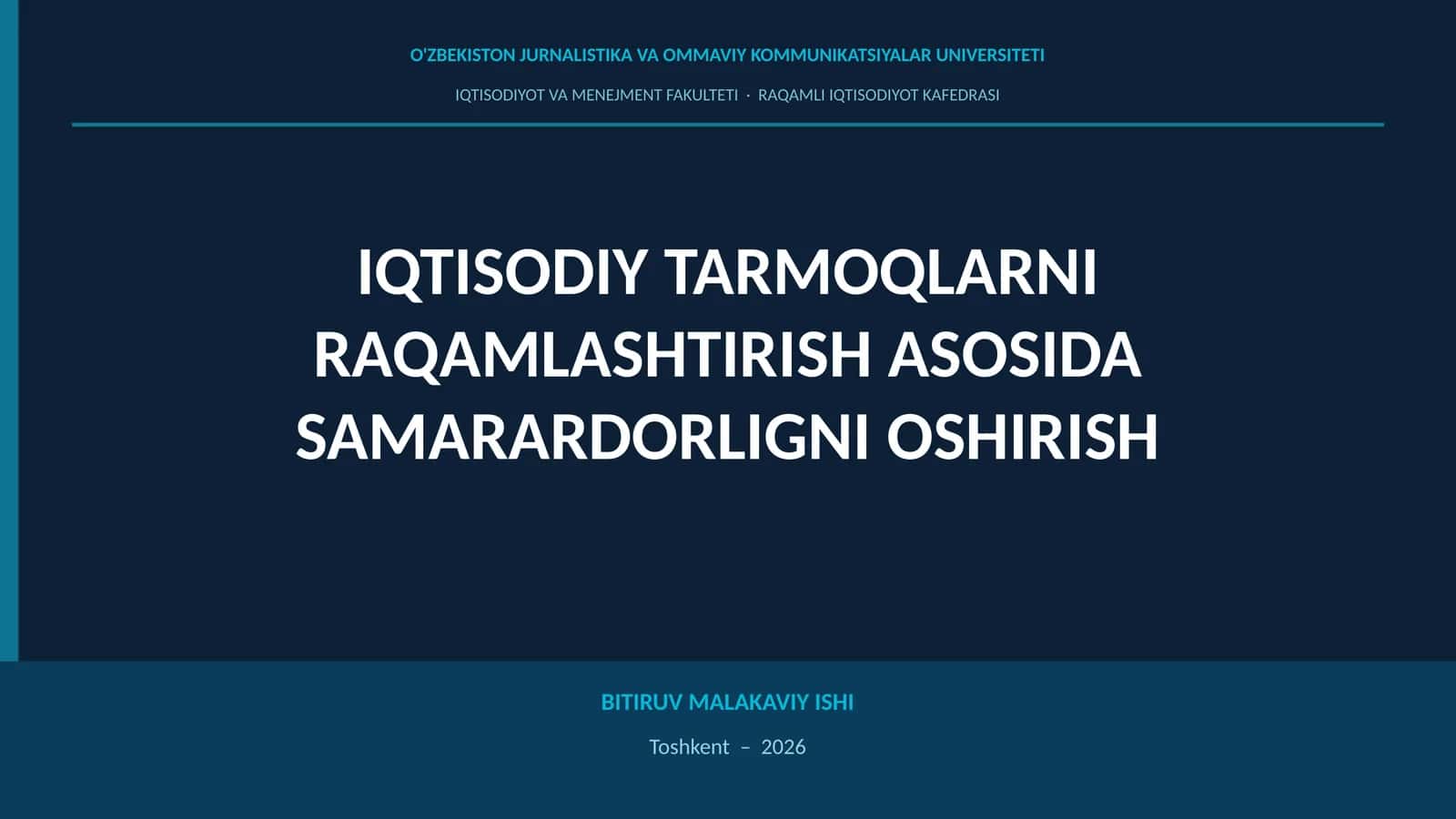 Raqamlashtirish va Samaradorlikning Oshirish 1