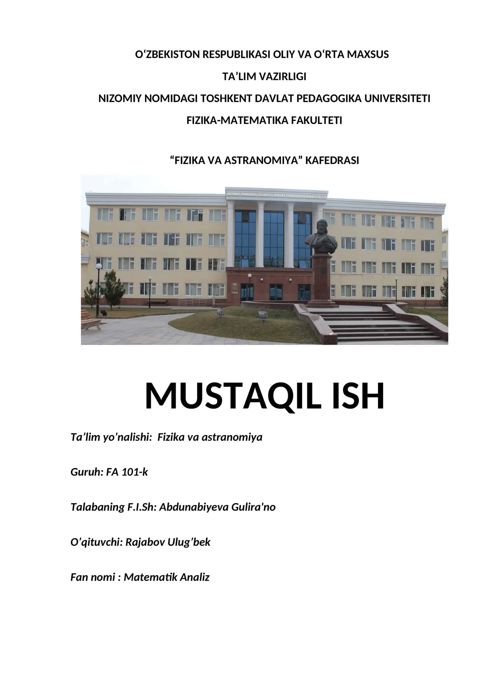 Matematik Analiz 1