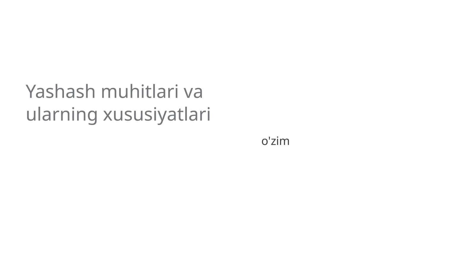 Yashash muhitlari 1