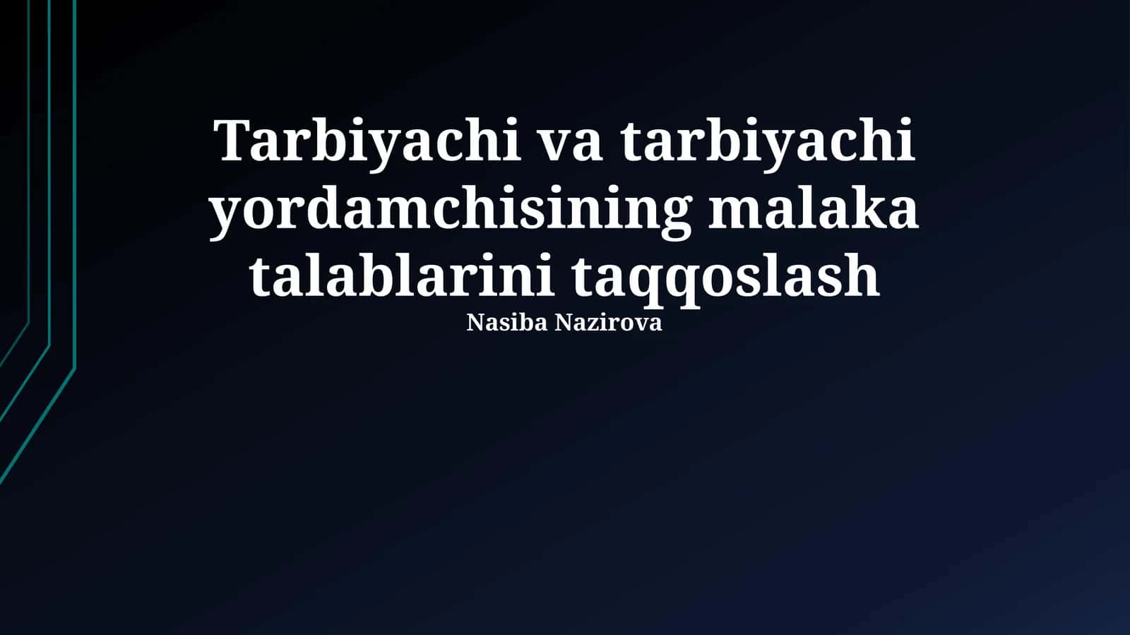 Malaka oshirish kurslari 1