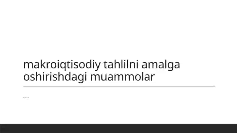 Makroiqtisodiy tahlil