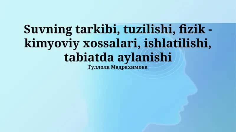 Suvning biogeokimyoviy aylanishi 1
