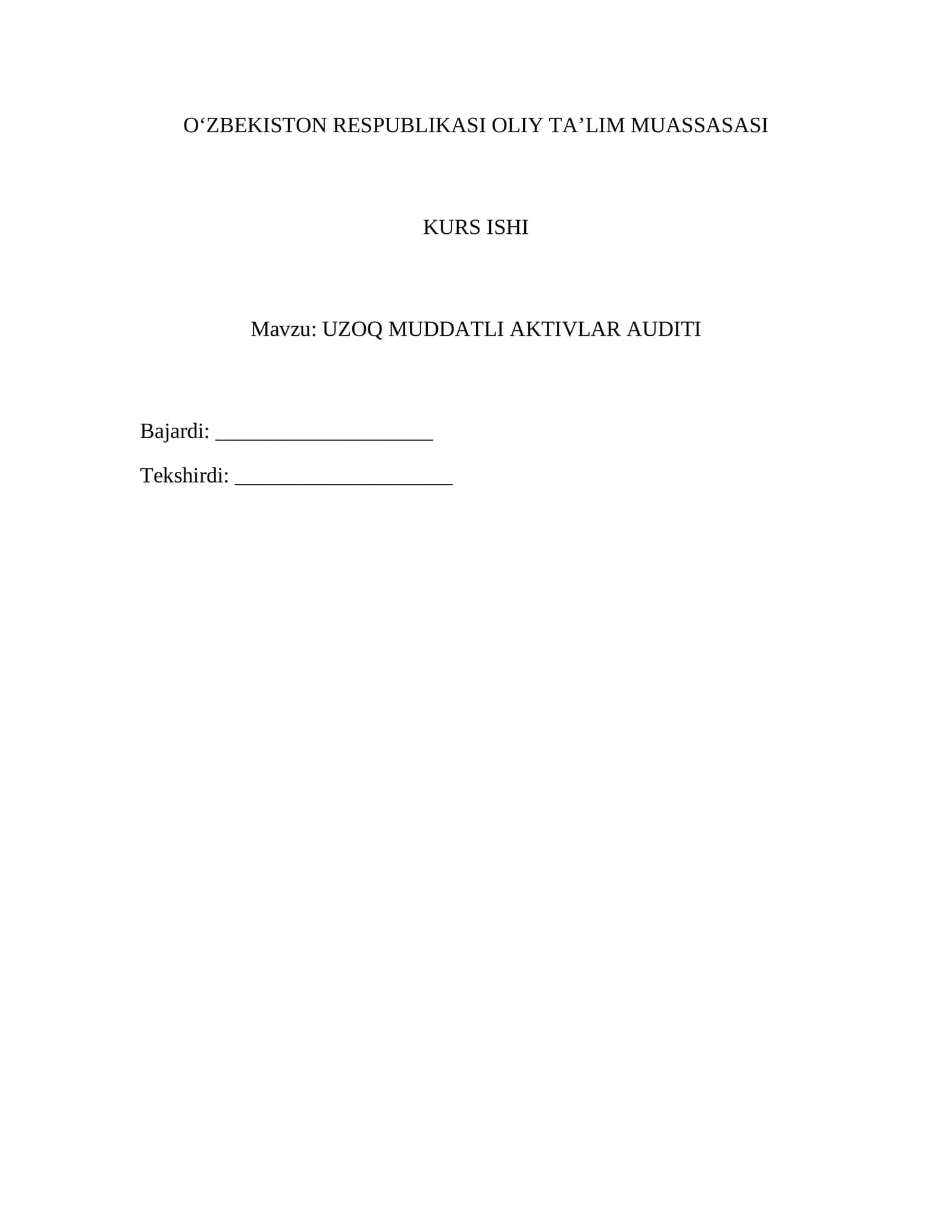UZOQ MUDDATLI AKTIVLAR AUDITI 1