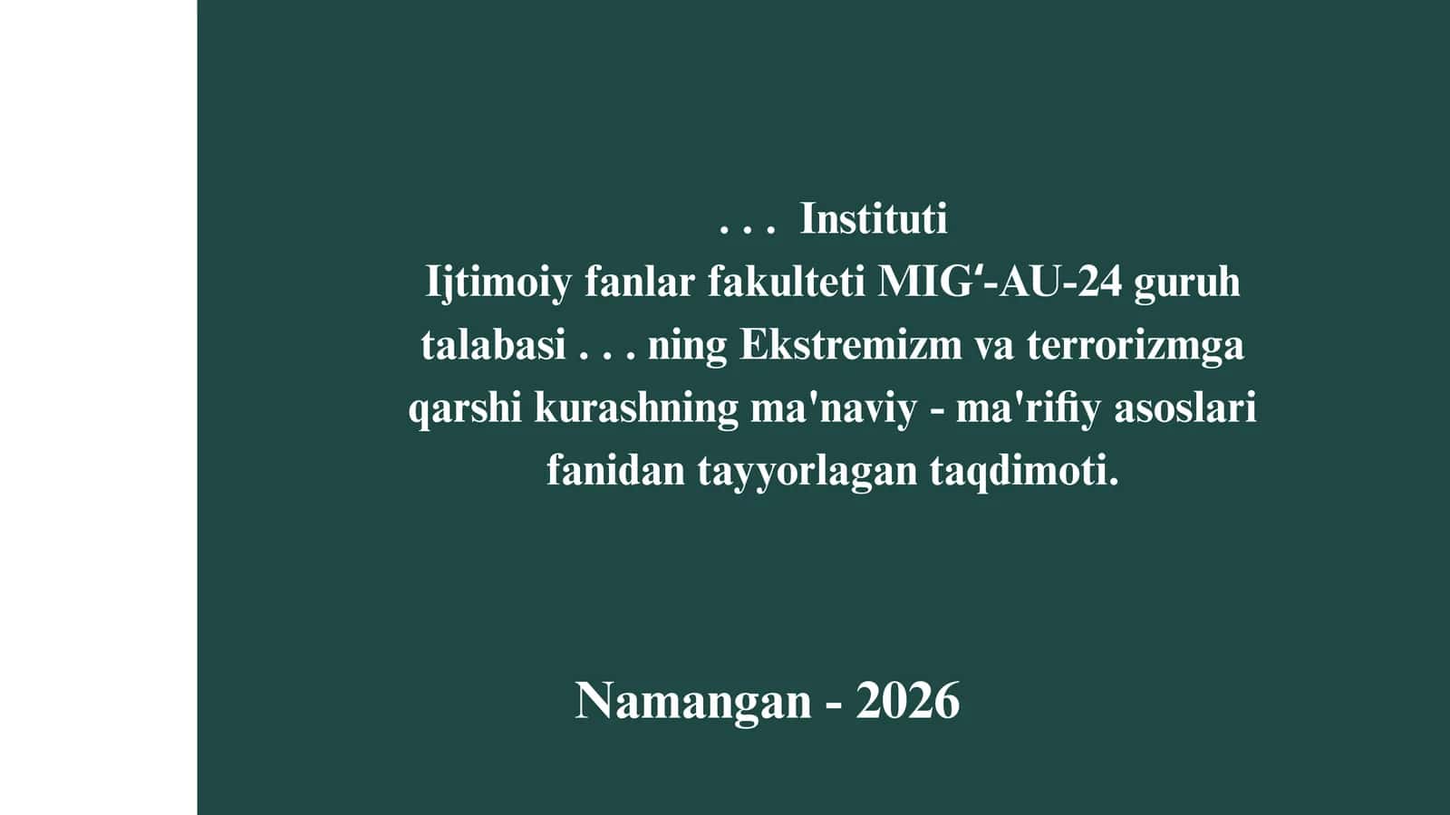 Taqdimot. Hamas tashkiloti. 1