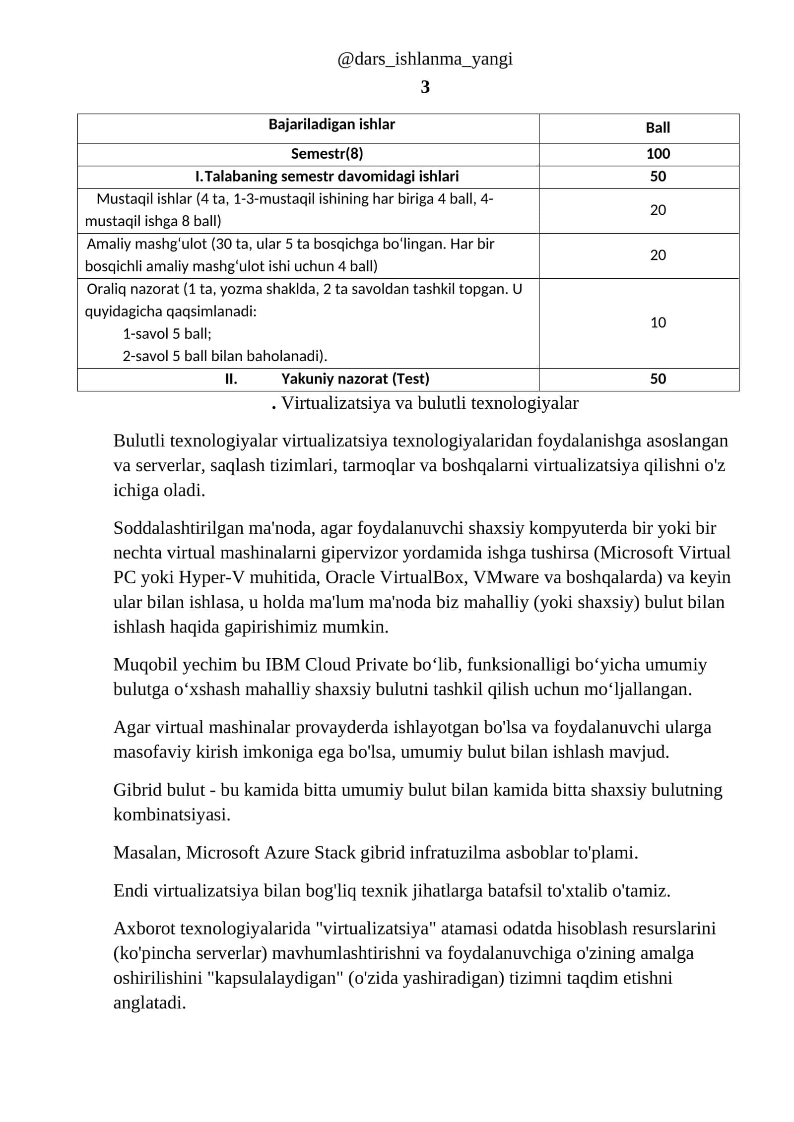 Bulutli texnologiyalar va virtualizatsiya 1