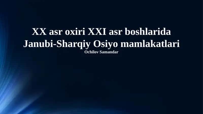 Janubi-Sharqiy Osiyo mamlakatlari 1