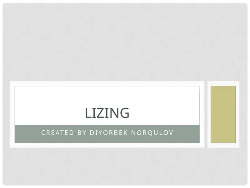 Lizingning Tushunchasi 1