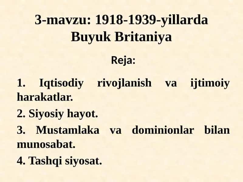 Buyuk Britaniya 1918-1939-yillarda 1