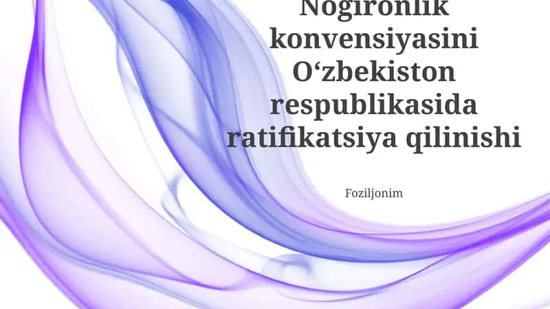 Oʻzbekiston respublikasida nogironlik konvensiyasini ratifikatsiya qilish haqida tahlil 1