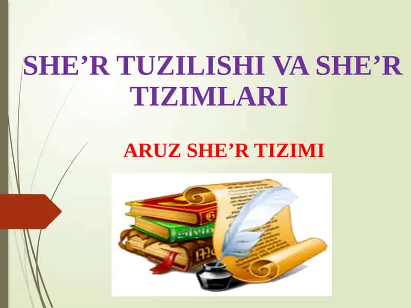 SHE’R TUZILISHI VA SHE’R TIZIMLARI 1