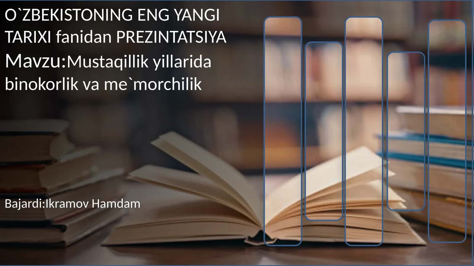 Mustaqillik yillarida binokorlik va me`morchilik 1