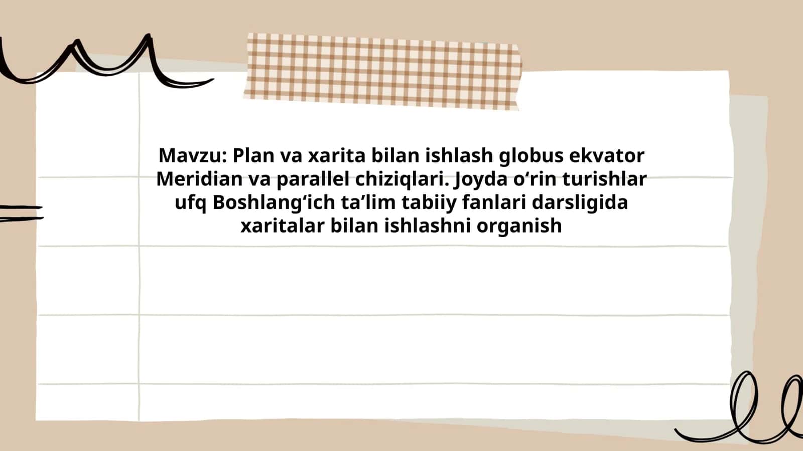 Plan va xarita bilan ishlash globus 1