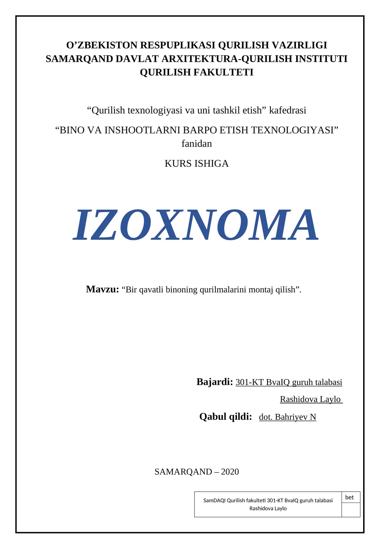Bosqich loyihasi 1