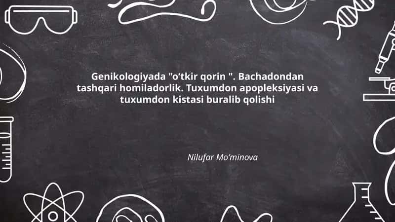 Oʻtkir qorin (ginekologik): taʼrif va umumiy etiologiya 1