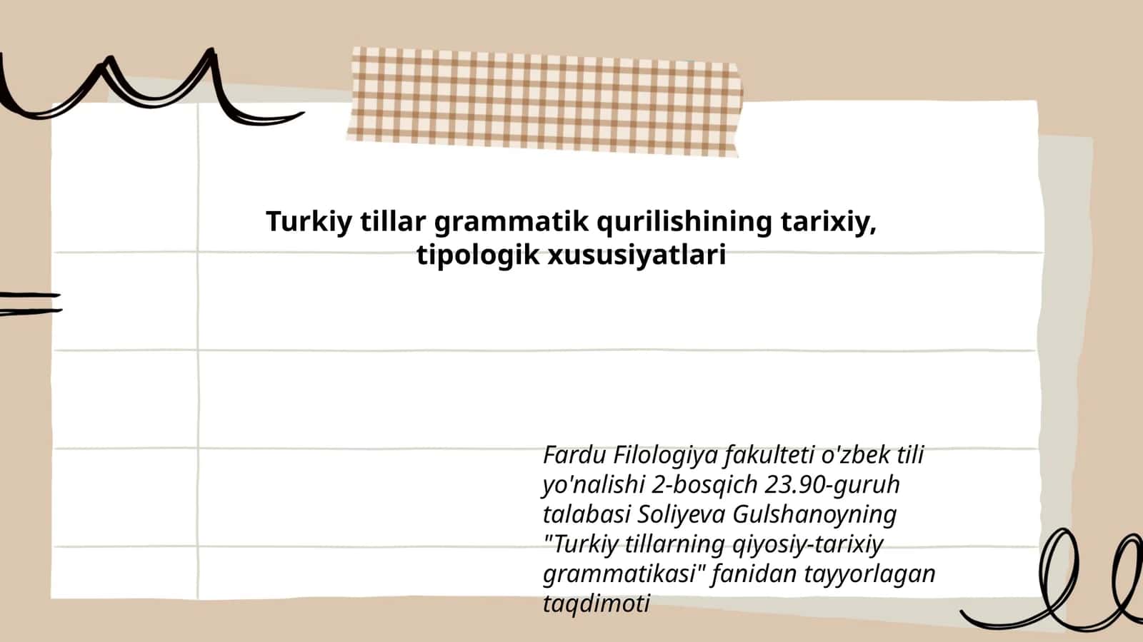Turkiy tillar grammatik qurilishining tarixiy, tipologik xususiyatlari 1
