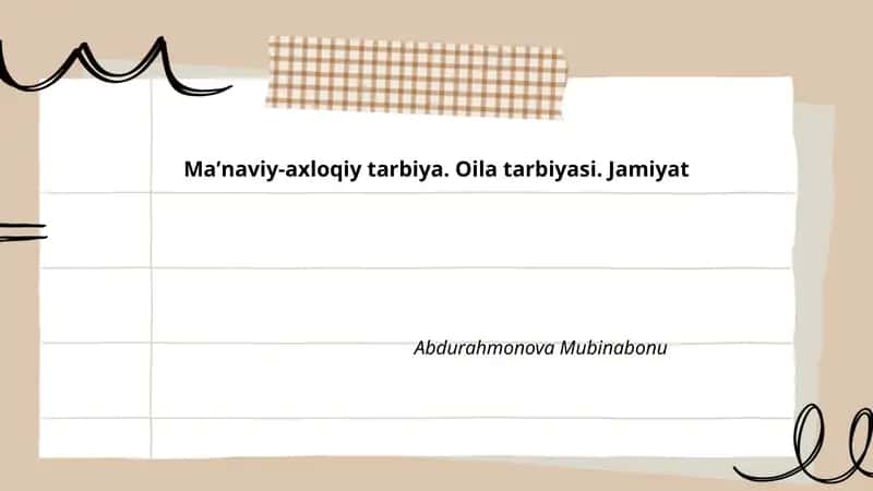 Maʼnaviy-axloqiy tarbiya 1