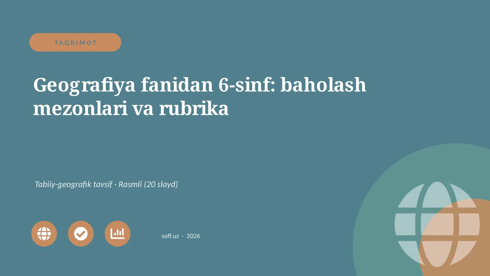 Geografiya fanidan 6-sinf: baholash mezonlari va rubrika 1